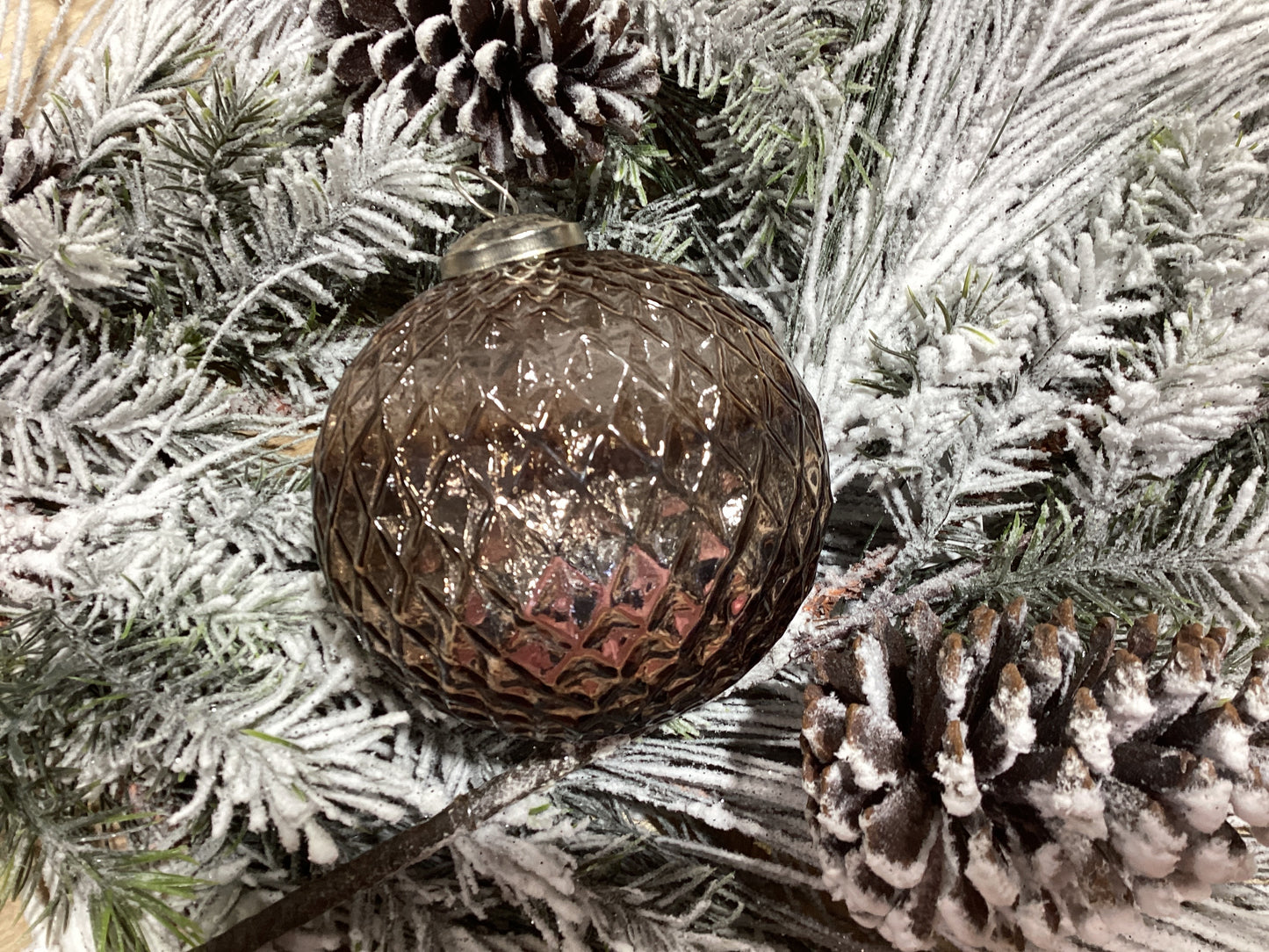 5” brown glass ornament
