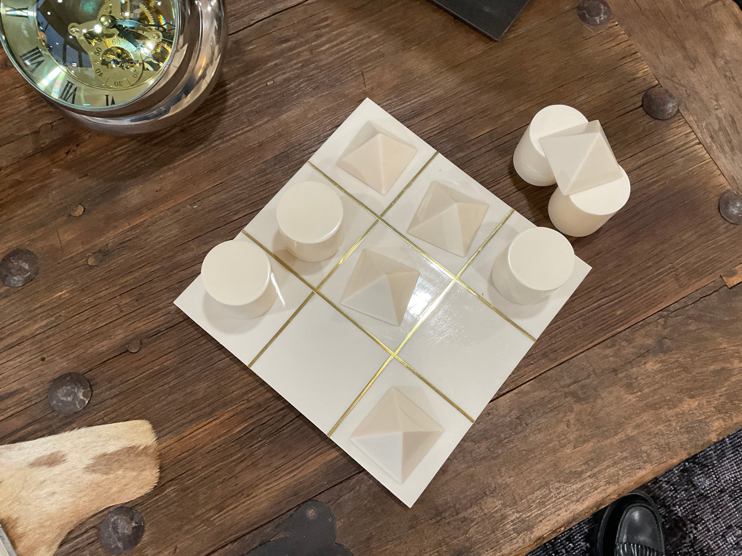 TIC TAC TOE bone and brass