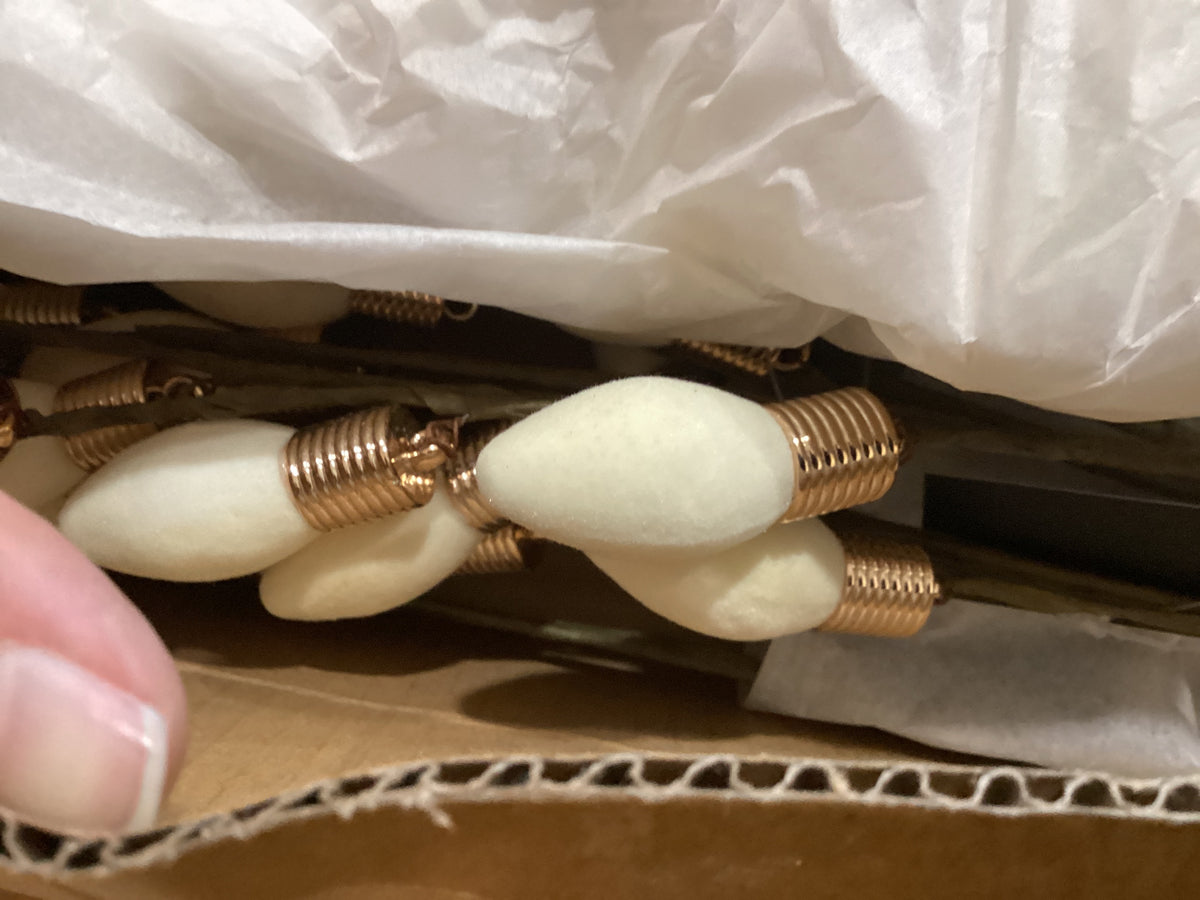 White Flocked Christmas Bulb Pack